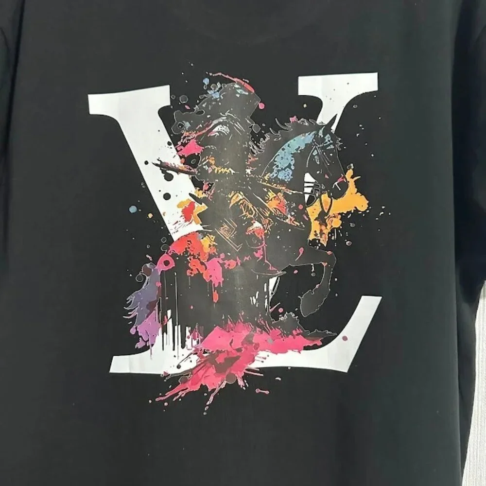 Black Men's Cotton T-Shirt Size: XL - Picture 3 of 3